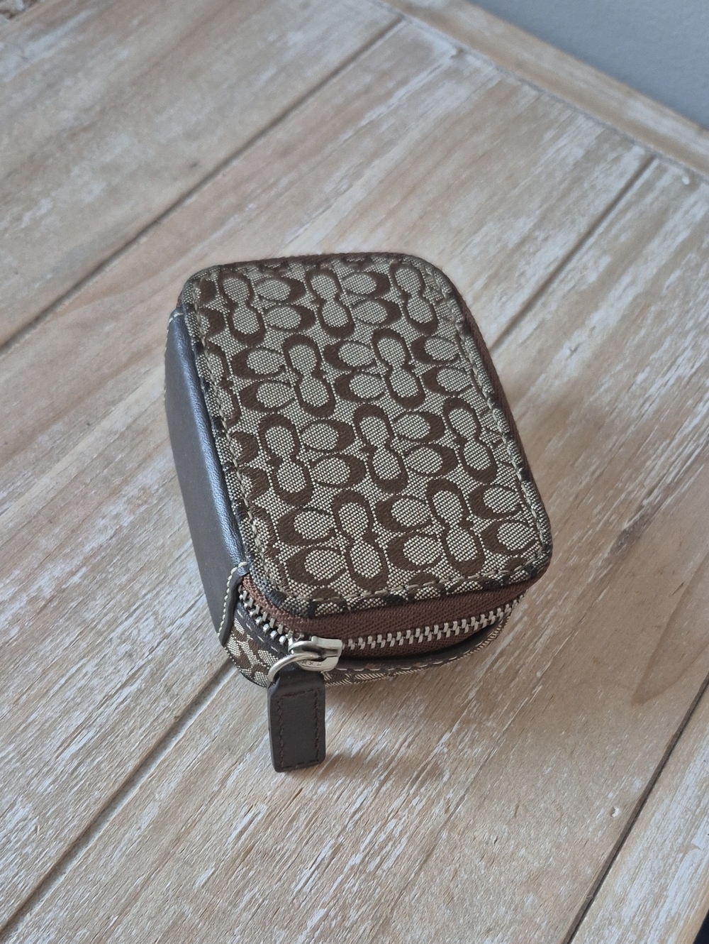 Coach Vintage Signature Brown Pill Case Box No Bottles